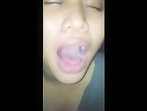 pinay plays with my cum