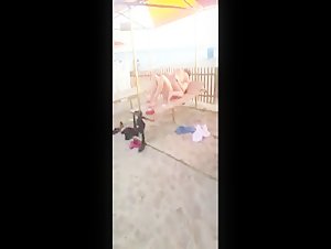 Horny couple caught having sex on the beach by a passing stranger