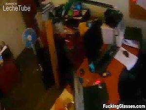 Geizer Skinny Teen with very small Tits sucks and fucks in the Office