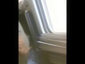 Public train blowjob, she didn`t want to pay for ticket so she swallows cum